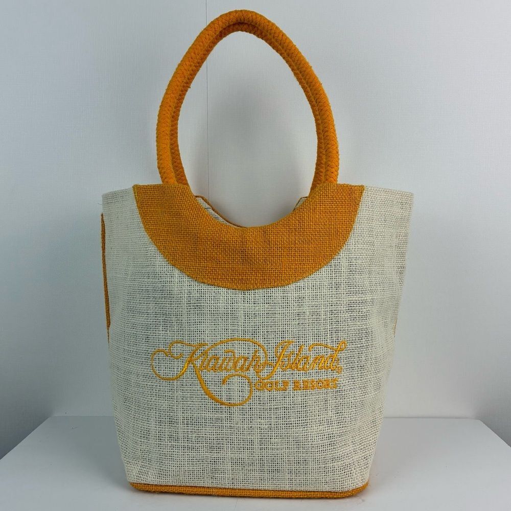 NWOT Kiawah Island South Carolina Golf resort tote  small jute beach bag
